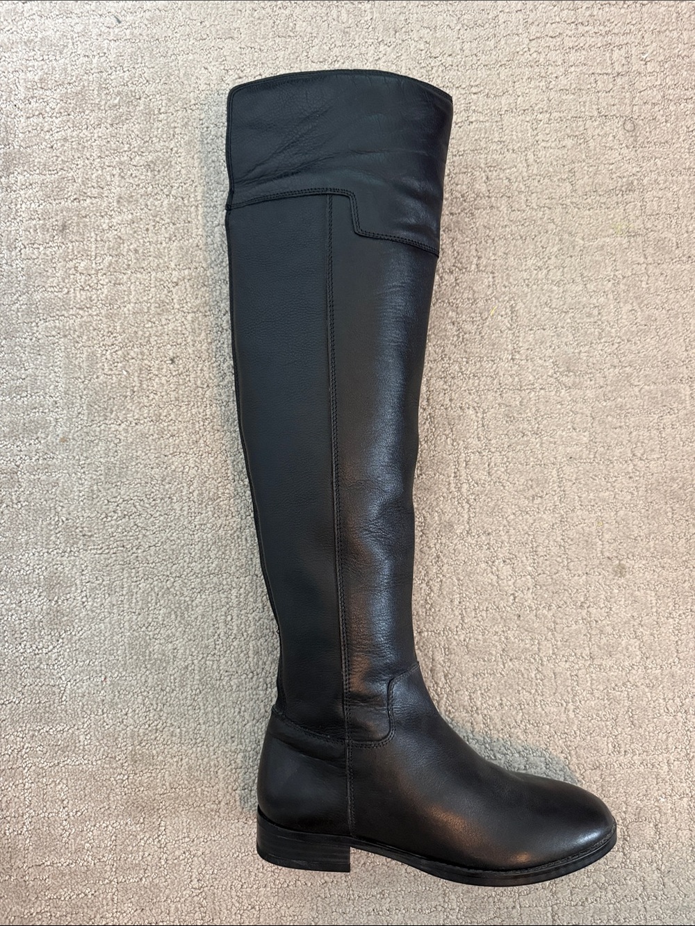 Aldo Black Leather Over-the-Knee Riding Boots